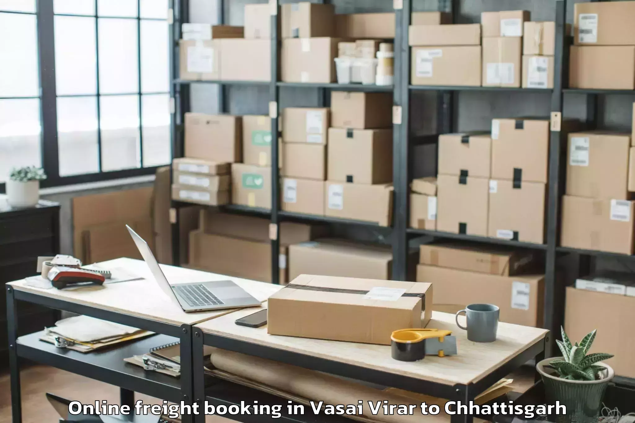 Book Vasai Virar to Dongargarh Online Freight Booking Online